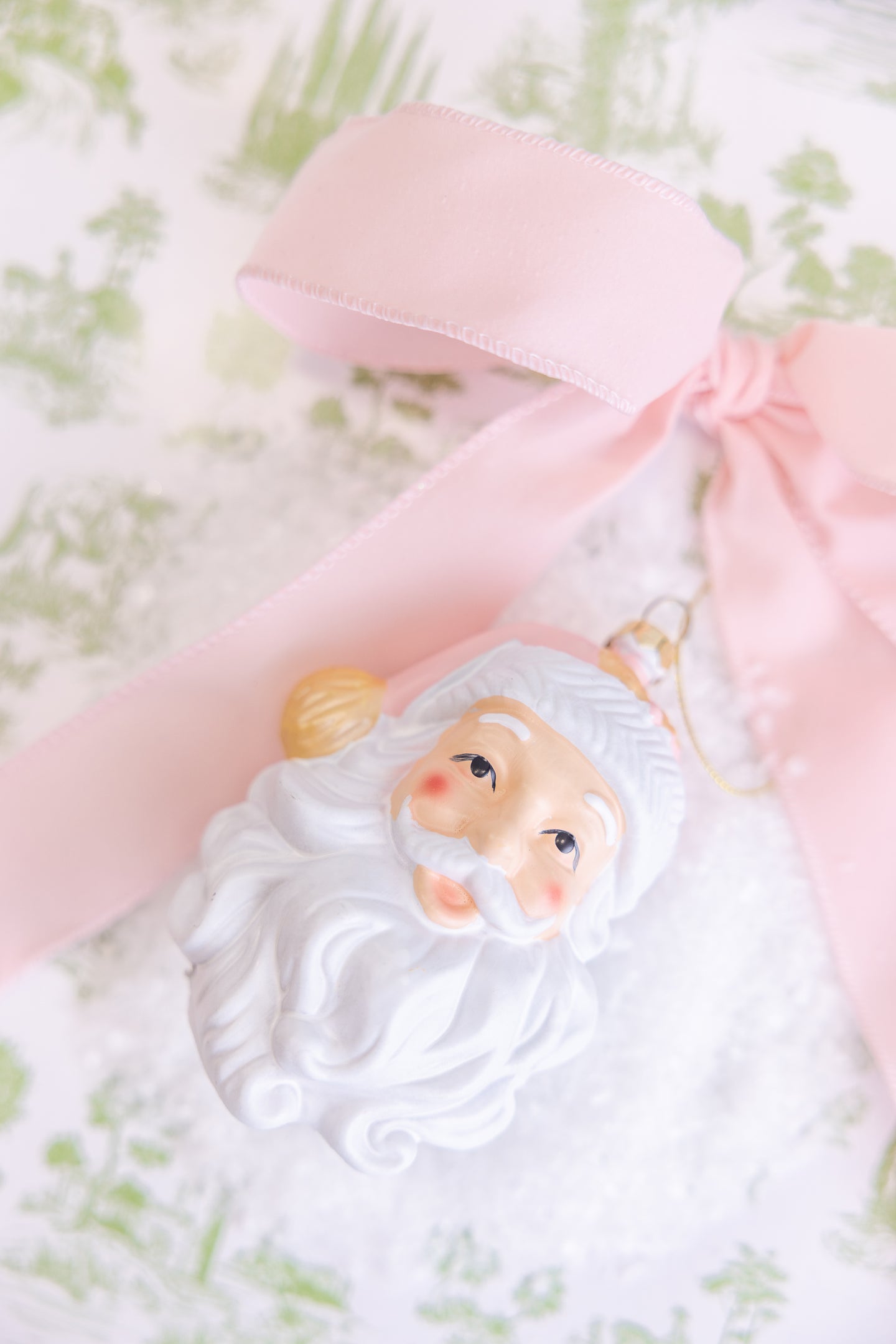Pink Santa Ornament